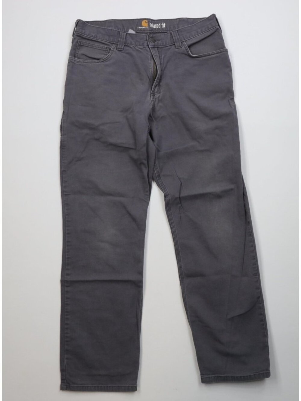 Vintage Y2K Carhartt Mens 33x32 Faded Relaxed Fit Stretch Canvas Pants Gray